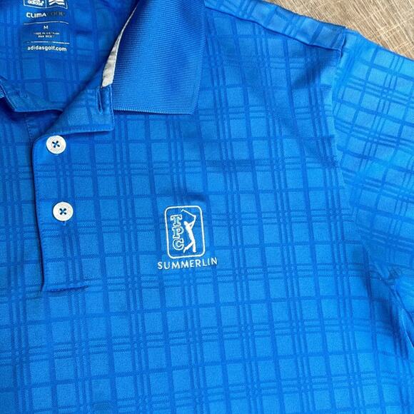 ADIDAS CLIMACOOL Blue ‘TPC SUMMERLIN’ Golf Polo Short Sleeve Shirt Men’s - Picture 3 of 8